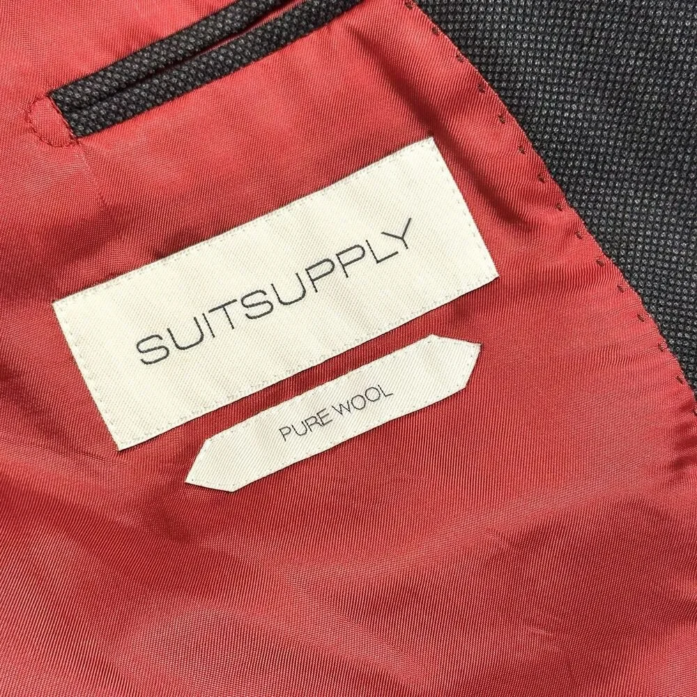 Suitsupply Sienna Canonico Wool Sport Coat Blazer Mens 42R Dark Grey Suit Jacket